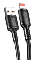 KAKUSIGA καλώδιο Lightning σε USB KSC-984, σιλικόνης, 3Α, 480Mbps, 1m, μαύρο - 6921042141770