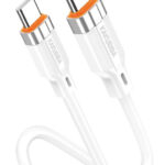 KAKUSIGA καλώδιο USB-C σε USB-C KSC-995, σιλικόνης, 100W, 480Mbps, 1m, λευκό - 6921042146348