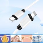 KAKUSIGA καλώδιο Lightning σε USB-C KSC-998, σιλικόνης, 30W, 480Mbps, 1m, λευκό - 6921042147642 - Image 2