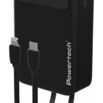 POWERTECH power bank PT-1504 με καλώδια & οθόνη, 20000mah, 22.5W, μαύρο - 5210131141489
