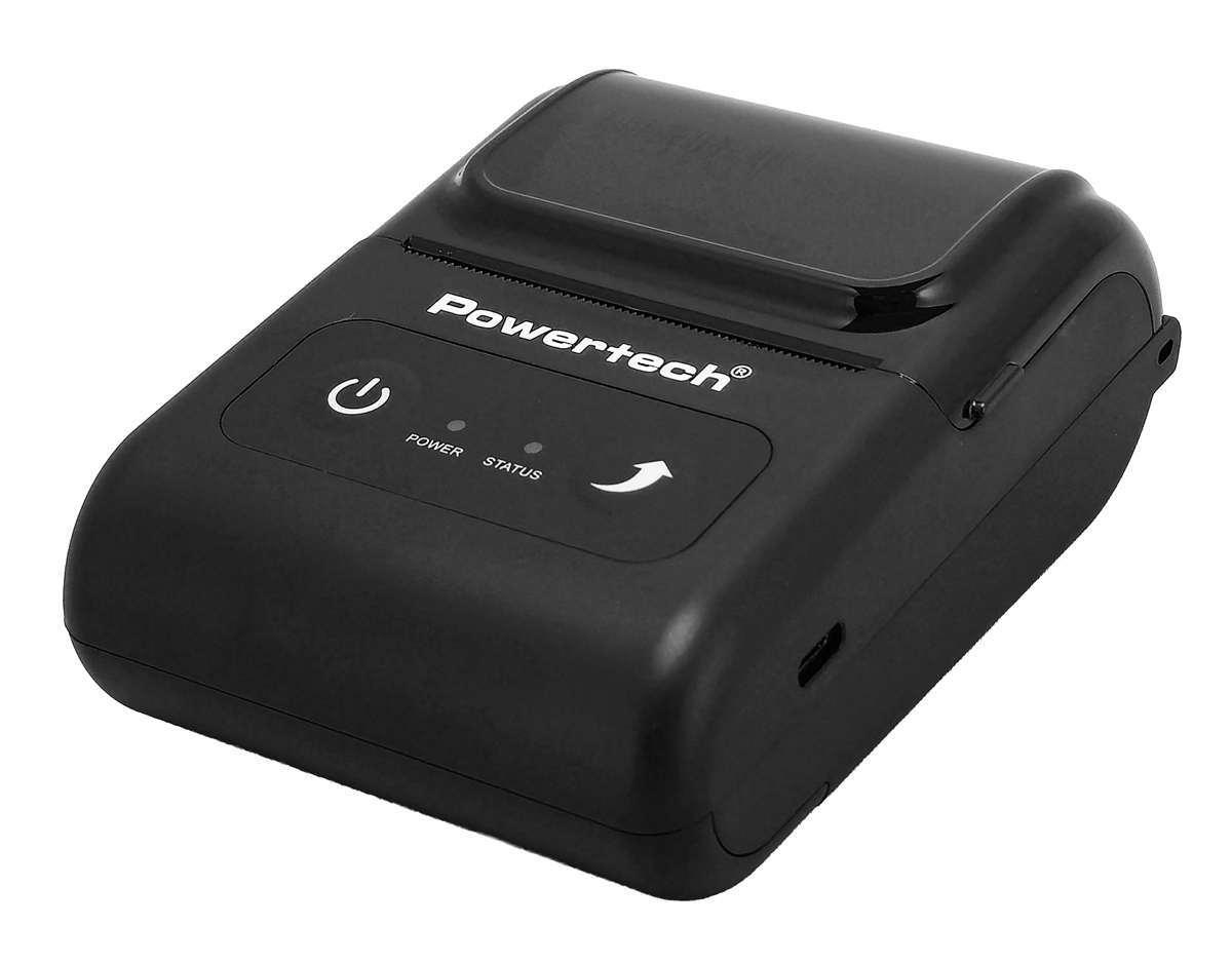 PT-1508 POWERTECH φορητός θερμικός εκτυπωτής αποδείξεων PT-1508, USB-C/Bluetooth, μαύρος - 5210131141717 - Image 1