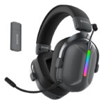 SADES gaming headset Defender, ασύρματα & ενσύρματα, 50mm, 1050mAh, RGB, multi-platform, μαύρο - 6974828470496