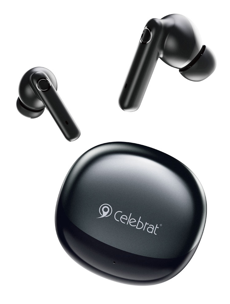 W71-BK CELEBRAT earphones με θήκη φόρτισης W71, True Wireless, 10mm, 30/200mAh, μαύρα - 6925146995130 - Image 1