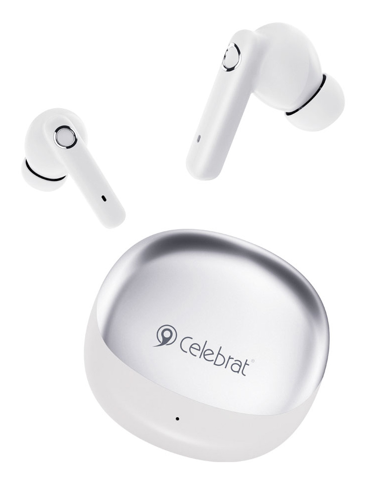 W71-WH CELEBRAT earphones με θήκη φόρτισης W71, True Wireless, 10mm, 30/200mAh, λευκά - 6925146995147 - Image 1