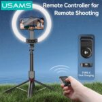 USAMS φωτιστικό δαχτυλίδι LED ZB323 με τρίποδο & βάση smartphone, μαύρο - 6958444993010 - Image 2
