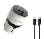 LDNIO φορτιστής τοίχου Q2319 με καλώδιο Lightning, EU/UK/US/AU βύσμα, USB/USB-C, 30W, γκρι - 5210131148440
