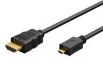 GOOBAY καλώδιο micro HDMI σε HDMI 53781 με Ethernet, 4K/60Hz, 1m, μαύρο - 4040849537813