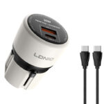 LDNIO φορτιστής τοίχου Q2319 με καλώδιο USB-C, EU/UK/US/AU βύσμα, USB/USB-C, 30W, γκρι - 6933138603017