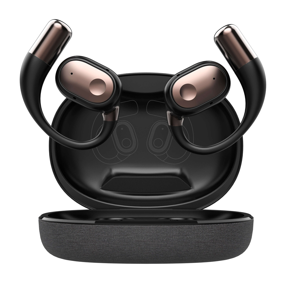 6933138603697 LDNIO earphones με θήκη φόρτισης T11, OWS, Φ15mm, 50/450mAh, μαύρα - 6933138603697 - Image 1