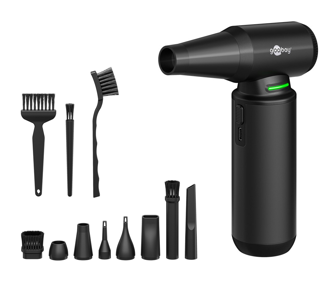 77831 GOOBAY ηλεκτρικό air duster 77831 με φακό, 180W, 6000mAh, μαύρο - 4040849778315 - Image 1