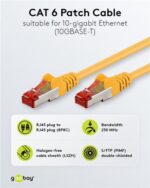 GOOBAY καλώδιο δικτύου 92453, CAT 6 S/FTP, copper, 250MHz, 0.15m, κίτρινο - 4040849924538 - Image 2