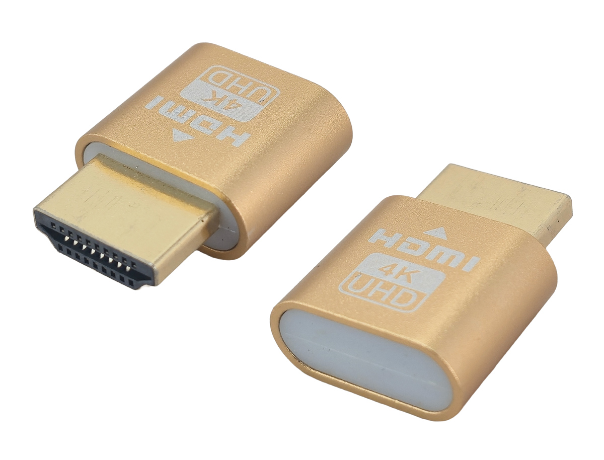 CAB-H192 POWERTECH HDMI display emulator plug CAB-H192 με LED, 4K/60Hz, χρυσό - 5210131138885 - Image 1