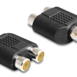 POWERTECH αντάπτορας RCA αρσενικό σε 2x RCA θηλυκό CAB-R020, μαύρος - 5210131140802
