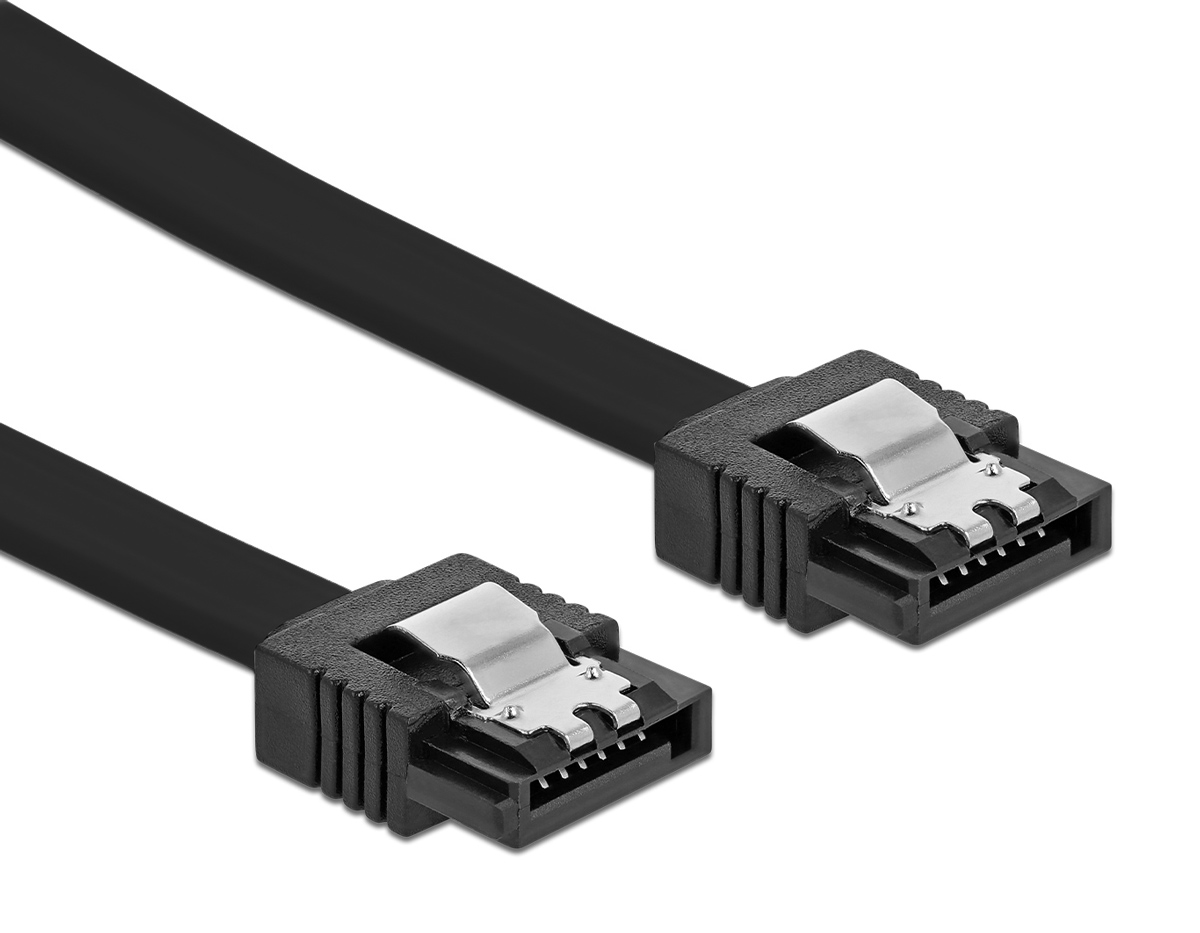 CAB-W049 POWERTECH καλώδιο SATA III CAB-W050, 6 Gb/s, 0.50m, μαύρο - 5210131140857 - Image 1