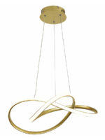 POWERTECH LED φωτιστικό οροφής HLL-0208, 48W, 4000K, Φ50cm x 120cm, χρυσό - 5210131143452
