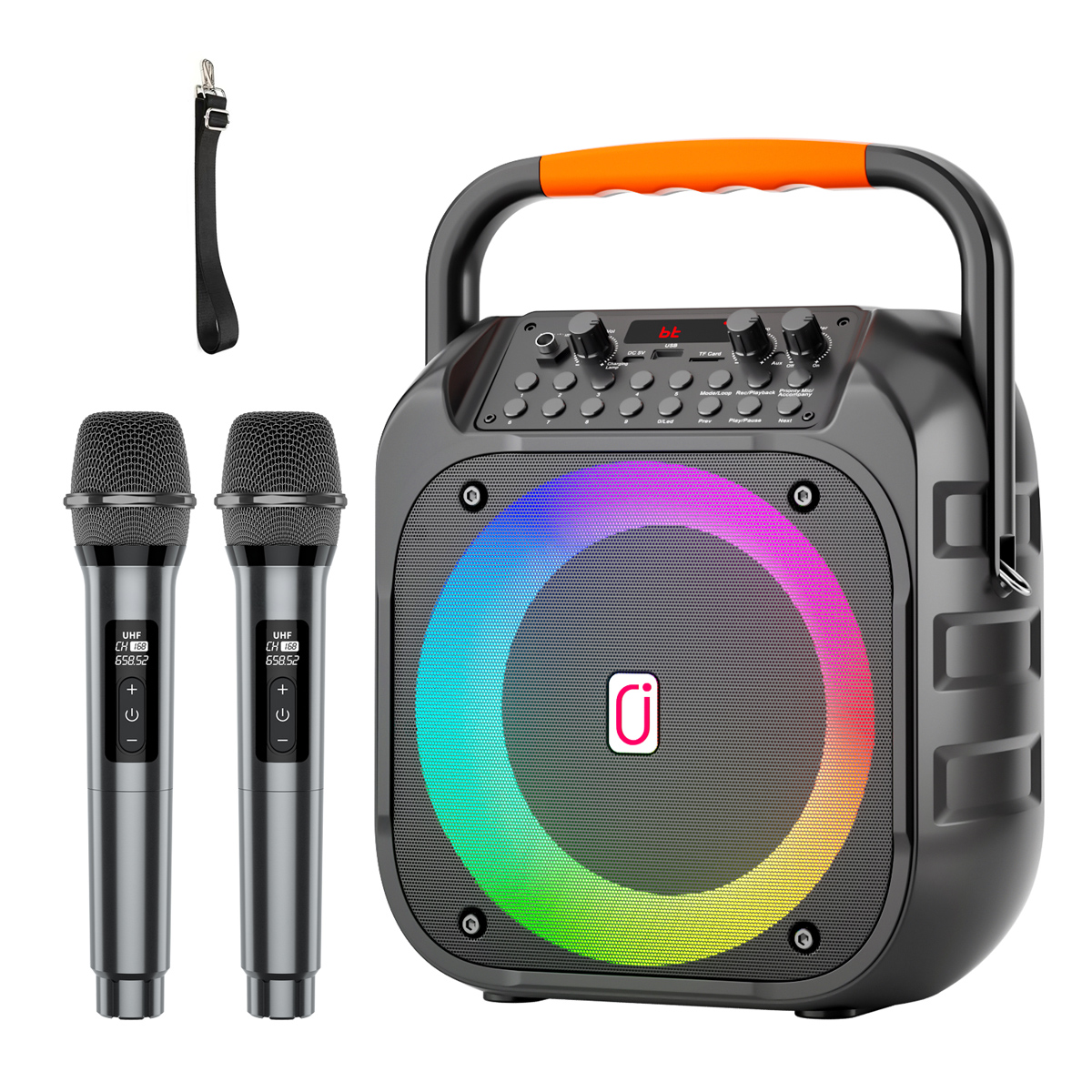 JYX-T26-T JYX φορητό ηχείο T26-T με 2x μικρόφωνα, 20W, 4000mah, LED, μαύρο - 5210131152560 - Image 1