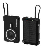 POWERTECH ηλιακό power bank PT-1505 με καλώδιο & φακό, 10000mah, magnetic wireless, 35W, μαύρο - 5210131141687