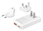 POWERTECH φορτιστής τοίχου PT-1532, EU/UK/CN βύσμα, USB/USB-C, 65W, GaN, λευκός - 5210131148044 - Image 2