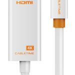 CABLETIME καλώδιο mini DisplayPort σε HDMI CT-AV588-03G4K, 4K/30Hz, 1m, λευκό - 5210131149126