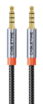 CABLETIME καλώδιο ήχου 3.5mm CT-AM35M, gold plated, 1m, μαύρο - 5210131149171