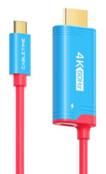 CABLETIME καλώδιο USB-C σε HDMI CT-CMHD4P, 4K/60Hz, PD100W, 2m, κόκκινο - 5210131149249