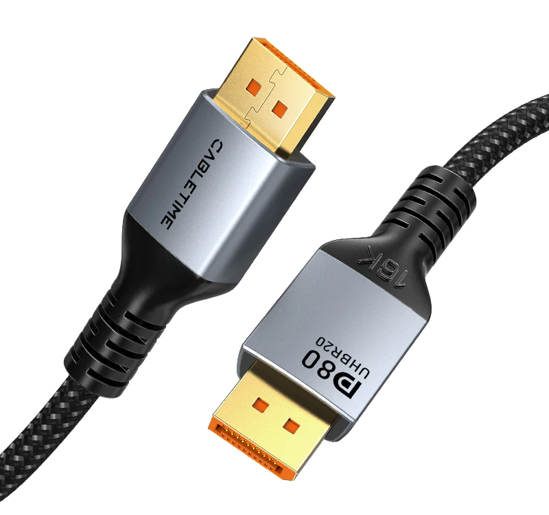 CT-DP16K-AG2 CABLETIME καλώδιο DisplayPort 2.1 CT-DP16K, VESA Certified, 16K/60Hz, 80 Gbps, 2m, μαύρο - 5210131149256 - Image 1