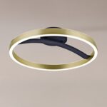 POWERTECH LED φωτιστικό οροφής HLL-0199, 29W, 4000K, Φ38x10cm, χρυσό/μαύρο - 5210131142073 - Image 2