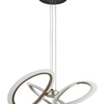 POWERTECH LED φωτιστικό οροφής HLL-0205, 40W, 4000K, Φ53x120cm, οπάλ χρυσό/μαύρο - 5210131142516