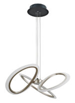POWERTECH LED φωτιστικό οροφής HLL-0205, 40W, 4000K, Φ53x120cm, οπάλ χρυσό/μαύρο - 5210131142516