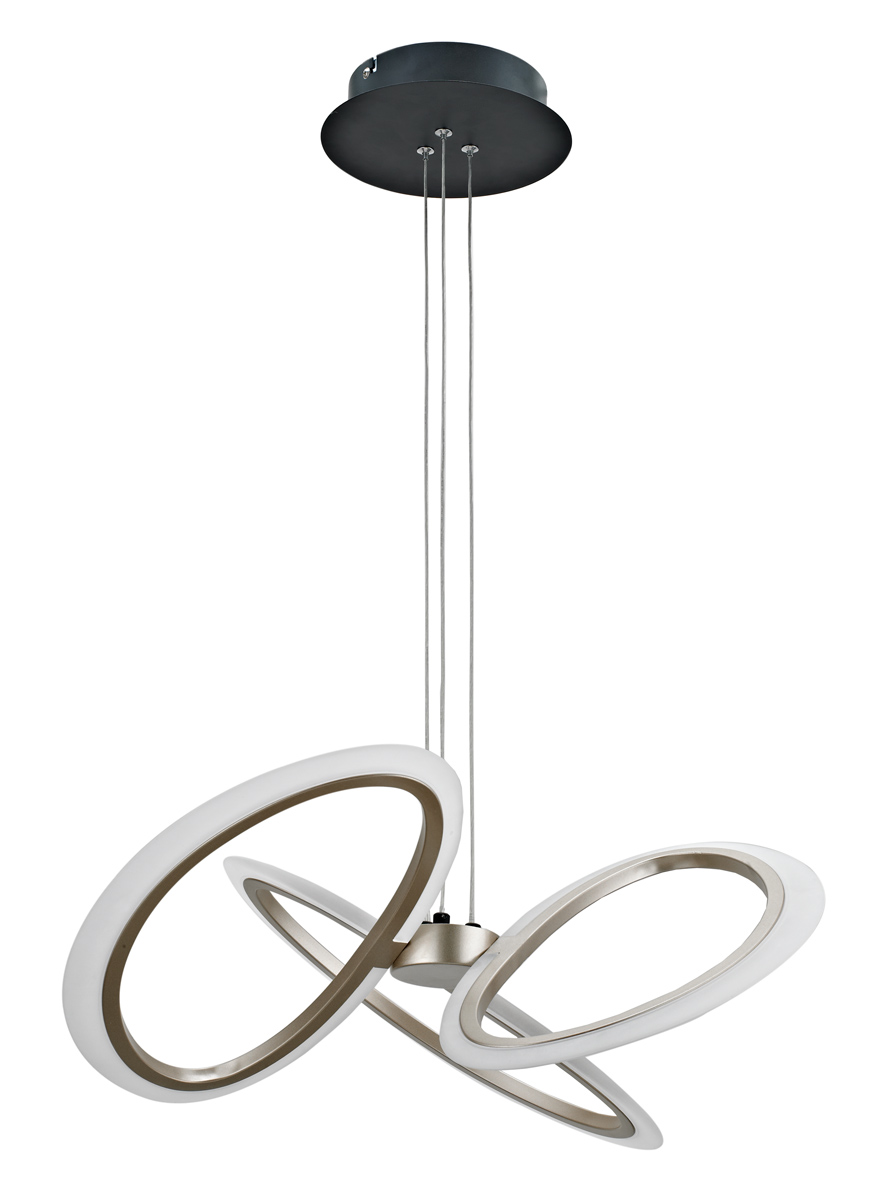 HLL-0205 POWERTECH LED φωτιστικό οροφής HLL-0205, 40W, 4000K, Φ53x120cm, οπάλ χρυσό/μαύρο - 5210131142516 - Image 1