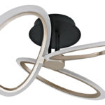 POWERTECH LED φωτιστικό οροφής HLL-0206, 40W, 4000K, Φ53x26cm, οπάλ χρυσό/μαύρο - 5210131142523
