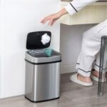 HOME USE κάδος απορριμμάτων HUH-0256 με φωτοκύτταρο, ανοξείδωτο ατσάλι, 15lt, ασημί - 5210131146767 - Image 2