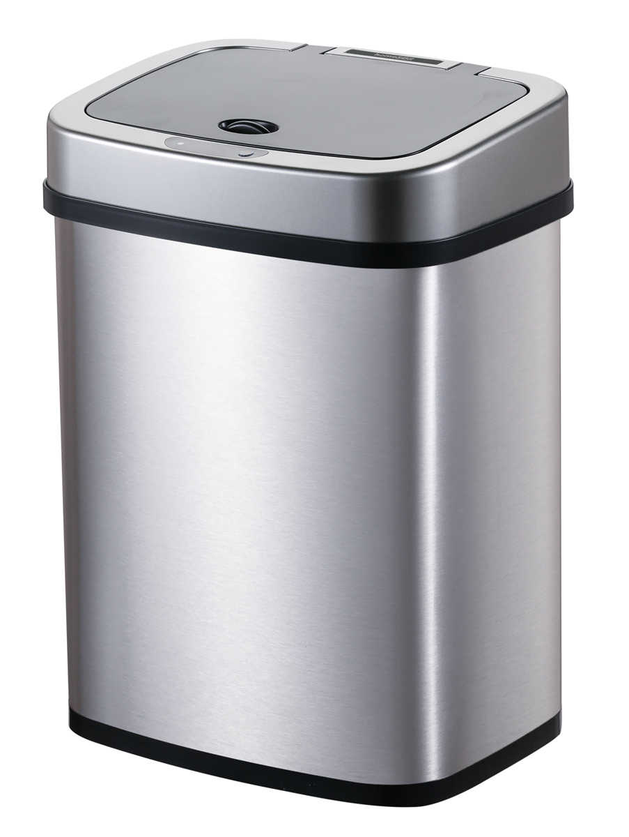 HUH-0256 HOME USE κάδος απορριμμάτων HUH-0256 με φωτοκύτταρο, ανοξείδωτο ατσάλι, 15lt, ασημί - 5210131146767 - Image 1