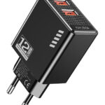 KAKUSIGA φορτιστής τοίχου KSC-1237, 2x USB, 12W, μαύρος - 6921042140537