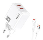 KAKUSIGA φορτιστής τοίχου KSC-1238 με καλώδιο Lightning, 2x USB, 12W, λευκός - 6921042140582