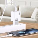 KAKUSIGA φορτιστής τοίχου KSC-1240 με καλώδιο USB-C, USB & USB-C, 20W, λευκός - 6921042140667 - Image 2