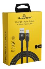 POWERTECH καλώδιο micro USB σε USB PTR-0170, 12W 2.4A, copper, 1.5m, μαύρο - 5210131149942 - Image 2
