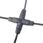 POWERTECH αδιάβροχος σύνδεσμος καλωδίων τροφοδοσίας TOOL-0114, τύπου σταυρός, 3pin, IP68, μαύρος - 5210131147986 - Image 2