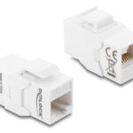 DELOCK Keystone module RJ45 90991, θηλυκό σε θηλυκό, Cat 6A UTP, λευκό - 4043619909919