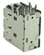 USB 2.0 Connector Triple, up, Silver/Black - - Image 2