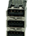 USB 2.0 Connector Triple, up, Silver/Black -