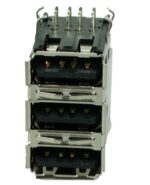 USB 2.0 Connector Triple, up, Silver/Black -