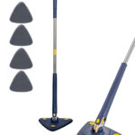 HOME USE τριγωνική σφουγγαρίστρα HUH-0257 με 4x πανιά μικροϊνών, προσαρμόσιμο ύψος, μπλε - 5210131151648
