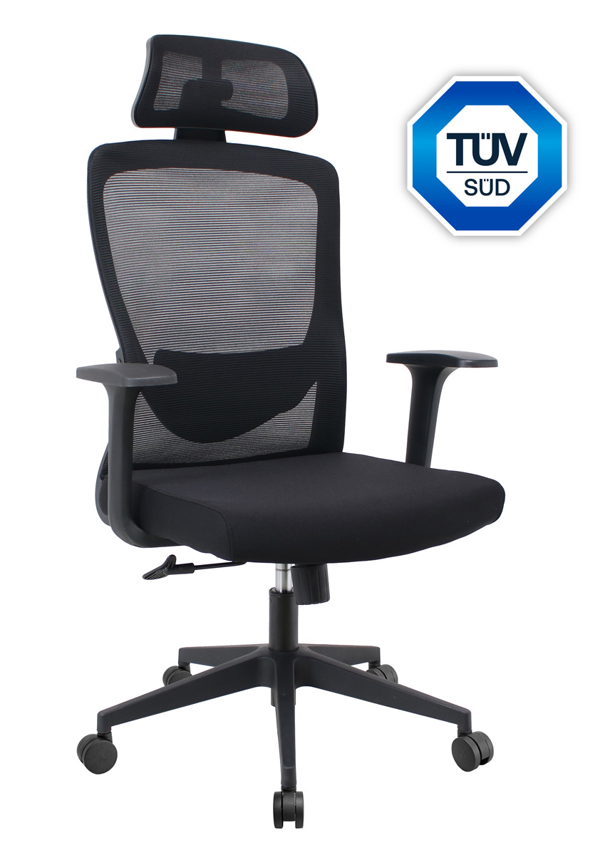 PT-1390-01 POWERTECH καρέκλα γραφείου PT-1390 με μπράτσα και ανάκλιση, ρυθμιζόμενο ύψος, μαύρη - 5210131120606 - Image 1
