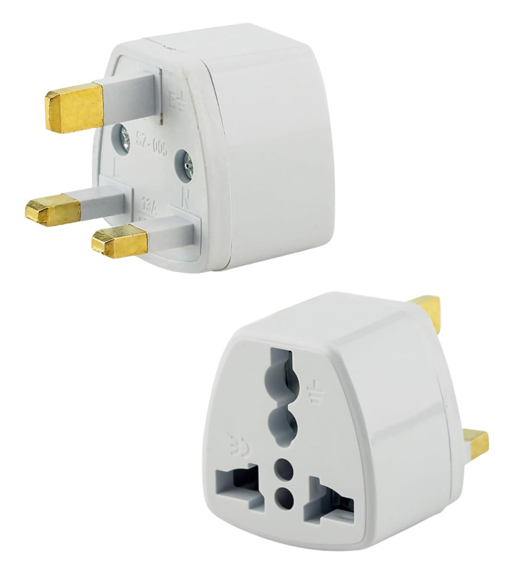PT-1545 POWERTECH αντάπτορας ρεύματος PT-1545, UK/Universal, ατσάλι, λευκός - 5210131151709 - Image 1