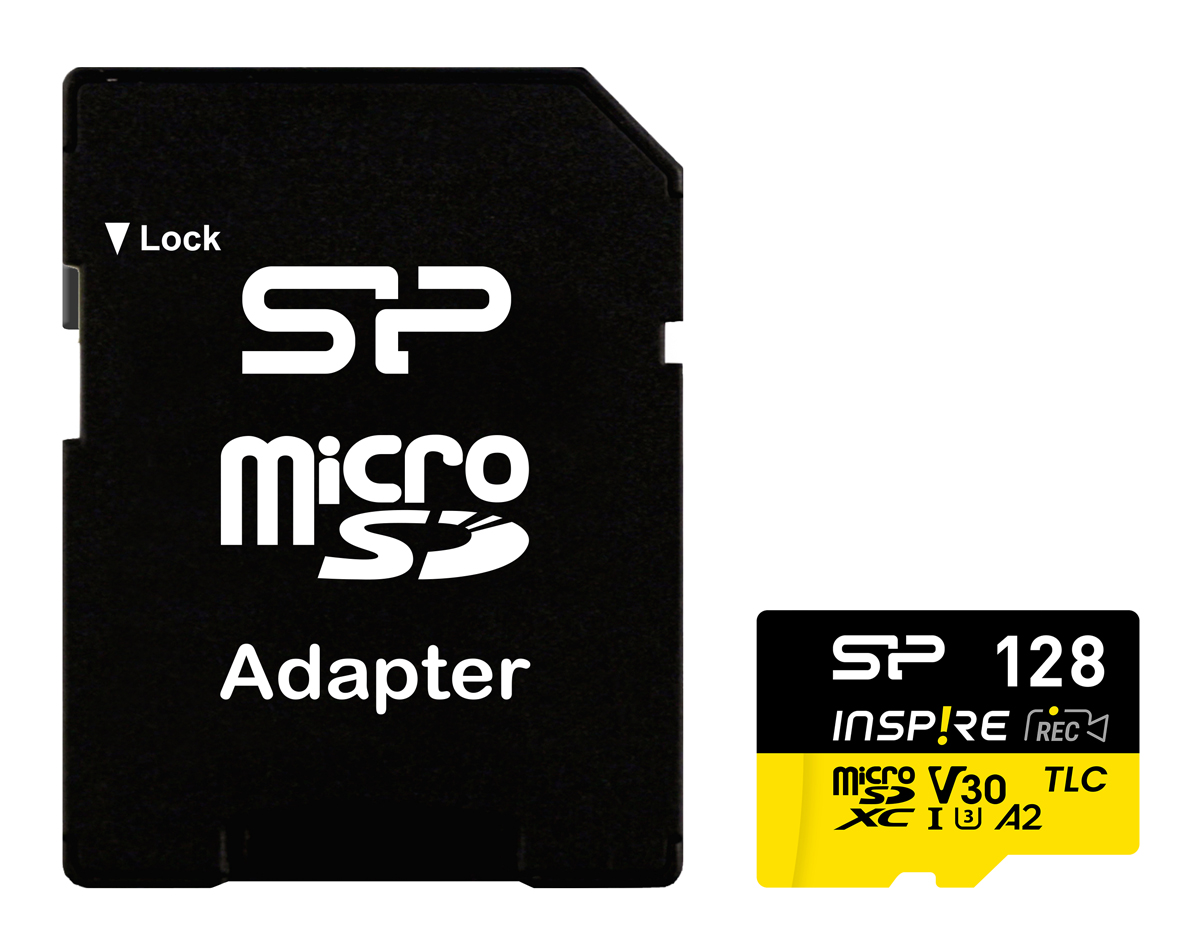 SP128GBSTXLA2V1NSP SILICON POWER κάρτα μνήμης microSDXC Inspire, 128GB, UHS-I U3 A1 V30 - 4712702616361 - Image 1