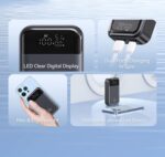 USAMS power bank CD221 με οθόνη, 2x θύρες εξόδου, 10000mAh, PPS 33W, γκρι - 6958444908939 - Image 2