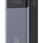 USAMS power bank CD221 με οθόνη, 2x θύρες εξόδου, 10000mAh, PPS 33W, γκρι - 6958444908939