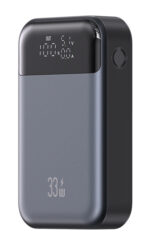 USAMS power bank CD221 με οθόνη, 2x θύρες εξόδου, 10000mAh, PPS 33W, γκρι - 6958444908939