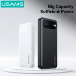 USAMS power bank CD249 με οθόνη, 3x θύρες εξόδου, 10000mAh, PD20W, λευκό - 6958444994994 - Image 2